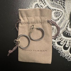 David Yurman cable hoop earrings silver